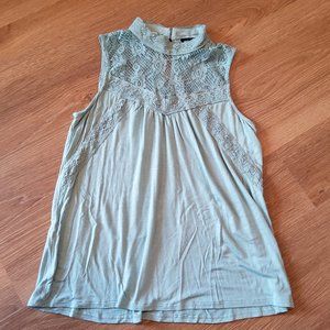Mint green lace tank top
